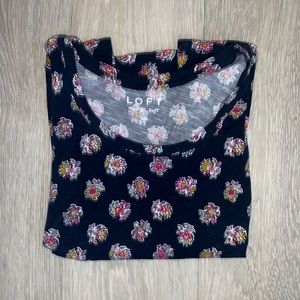 Loft floral puff sleeve shirt
